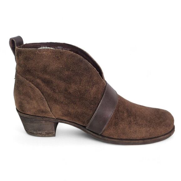 UGG Wright Belted Suede Heel Pull-on Ankle Booties Brown 1014184 Women's 9.5 - Picture 7 of 11